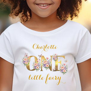 Sprookjesachtige feeëntuin 1e verjaardagsfeestje kinder shirts