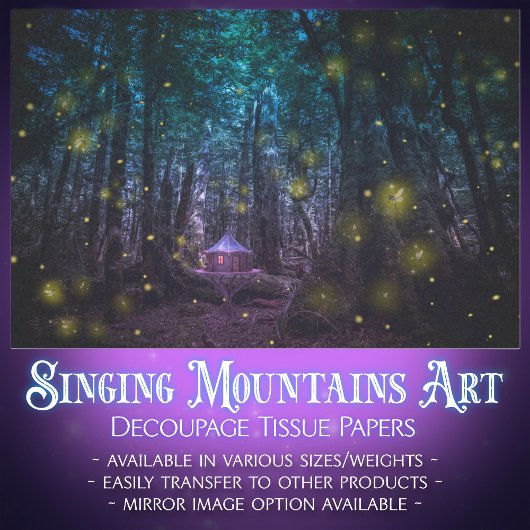 Sprookjesachtige Firefly Forest Fantasy Decoupage Tissuepapier