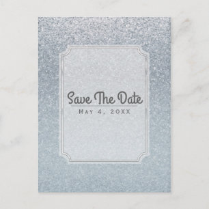 Sprookjesachtige Glitter Feestelijke Save the Date Aankondigingskaart