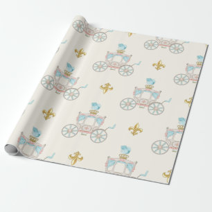 Sprookjesachtige Kar met Koninklijke Fleur Goud Ro Cadeaupapier