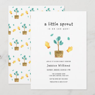 Sprookjesachtige Kleine Spruit Tuin Baby Shower Kaart