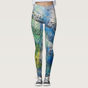 Sprookjesachtige Kleurrijke Gelaagde Geschilderde Leggings