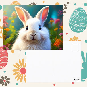 Sprookjesachtige Lente Konijn Bloemrijke Pasen G Briefkaart