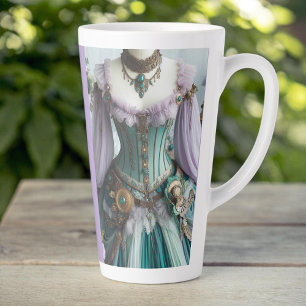 Sprookjesachtige lente pastel bloemenjurk latte mok