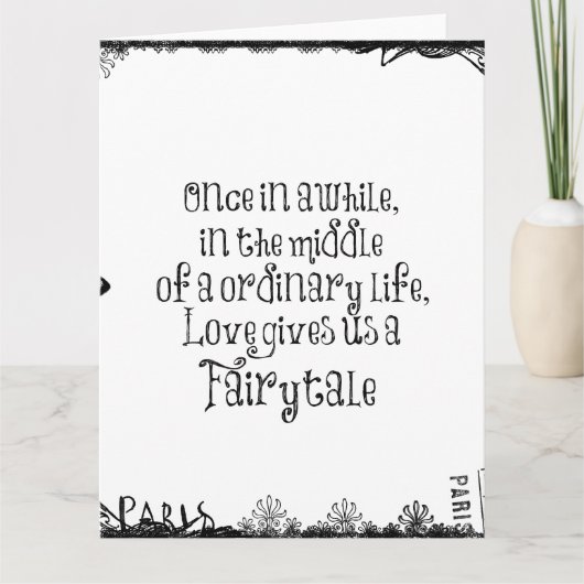 Sprookjesachtige liefdescitaat uit het verleden kaart (Voorkant)