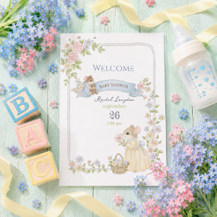 Sprookjesachtige Muizen Verwelkomen Baby Shower Poster