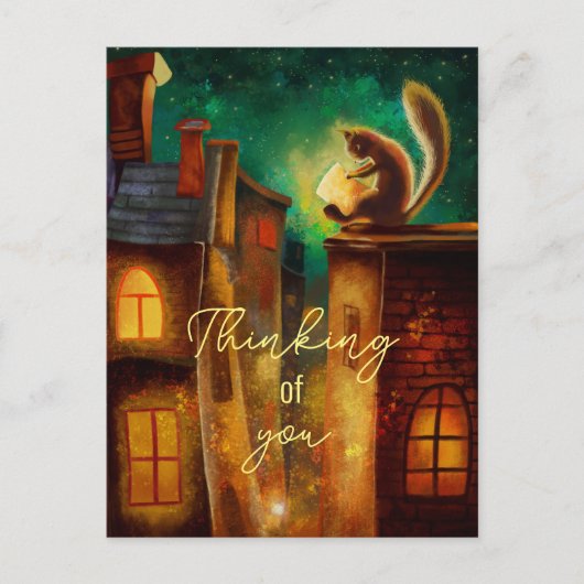 Sprookjesachtige nachtlezing aanpasbaar briefkaart (Voorkant)