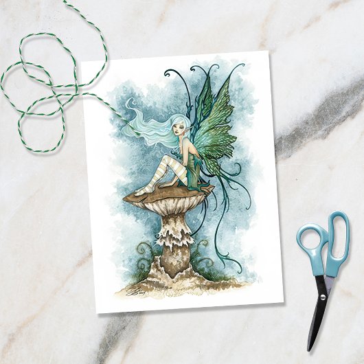 Sprookjesachtige omgeving op een paddenstoel tissuepapier