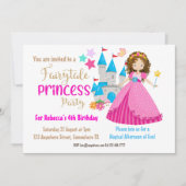 Sprookjesachtige Prinses Bruin Haar Verjaardagsfee Kaart (Voorkant)