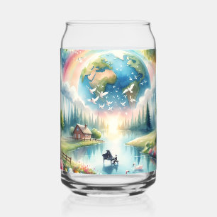 Sprookjesachtige Regenboog Aarde Fantasie Scene Blikvorm Glas