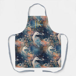 Sprookjesachtige reiger blauwe tinten op maat Mono Schort