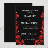 Sprookjesachtige rode rozen bruiloft kaart (Voorkant / Achterkant)