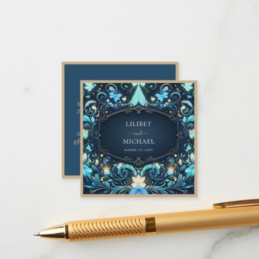 Sprookjesachtige Save the Date Sfeer Make-over Fee Informatiekaartje (Voorkant / Achterkant in situ)