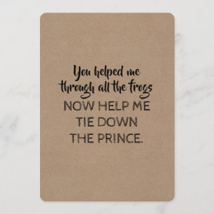 Sprookjesachtige Stijl Grappig Wil je mijn bruidsm Kaart