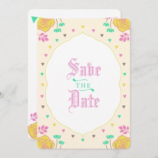 Sprookjesachtige Trouwkaart Save the Date Kaart (Voorkant / Achterkant)