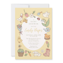 Sprookjesachtige Tuin Vintage Baby Shower Uitnodig
