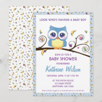 Sprookjesachtige Uil Baby Jongen Shower Hemellicha