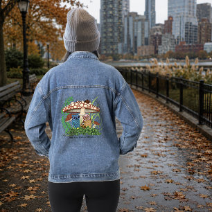 Sprookjesachtige Uil Familie Regenachtig Bos Padde Denim Jacket