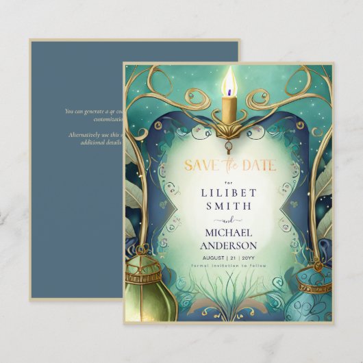 Sprookjesachtige uitnodiging voor betoverd bos the (Voorkant / Achterkant)