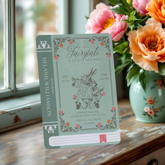 Sprookjesachtige Vintage Alice in Wonderland Green Kaart