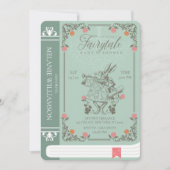 Sprookjesachtige Vintage Alice in Wonderland Green Kaart (Voorkant)