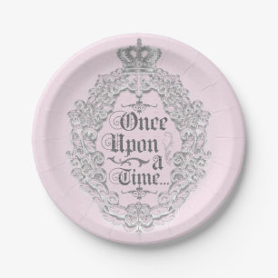 Sprookjesachtige vintage Once Upon Princess kroon Papieren Bordje