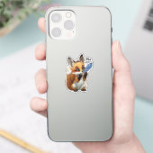 Sprookjesachtige Vos met een Veer Sticker (Telefoon)