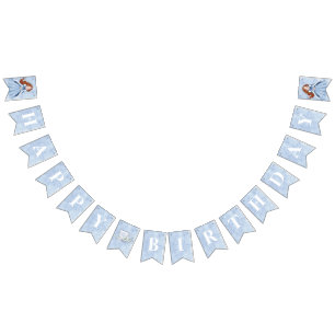 Sprookjesachtige Winter Sneeuw Prinses Verjaardag Vlaggetjes