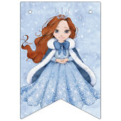 Sprookjesachtige Winter Sneeuw Prinses Verjaardag  Vlaggetjes (Eerste vlag)