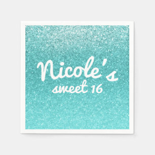 Sprookjesachtige zilveren glitter sparkle feest fa servet