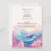 Sprookjesblauwe en Roze Walvis Kunst Kaart (Voorkant)