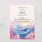 Sprookjesblauwe en Roze Walvis Kunst Kaart (Voorkant / Achterkant)