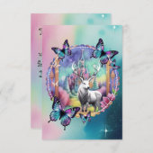 Sprookjesblauwe Waterverf witte hert dank u (Voorkant / Achterkant)