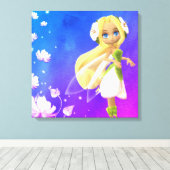 Sprookjesbloem Muur Kunst Canvasprint Canvas Afdruk (Insitu (Houten vloer))