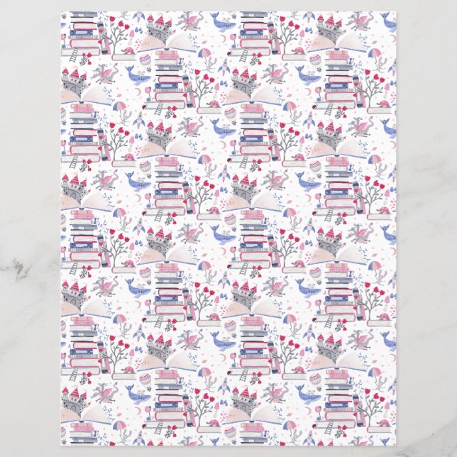 Sprookjesboek Castle White Scrapbook Paper (Achterkant)