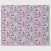 Sprookjesboeken en magische wezens grijs cadeaupapier (Vlak)