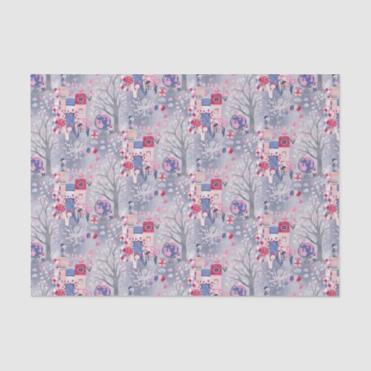 Sprookjesboeken en magische wezens grijs tissuepapier (Voorkant)