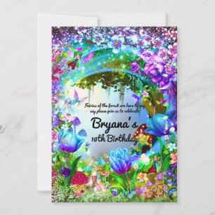Sprookjesbos Betoverd Magisch Verjaardagsfeest Kaart