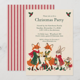 Sprookjesbos Dieren Kerstfeest Kaart