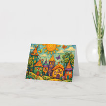 Sprookjesdorp Fantasievol Kunstwerk op Canvas