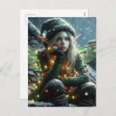Sprookjeself met kerstverlichting feestdagenkaart (Voorkant / Achterkant)