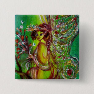 SPROOKJESFIGUUR IN GROEN VIERKANTE BUTTON 5,1 CM