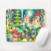 Sprookjeshuizen en paddenstoelen muismat (Met muis)