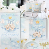 Sprookjeskasteel Crown Baby shower Boy Dank u Cadeaulabel