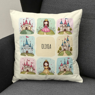 Sprookjeskasteel en prinsessen Doodles Kussen