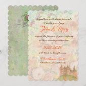 Sprookjeskasteel Floral Wedding Kaart (Voorkant / Achterkant)