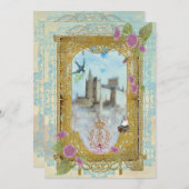 Sprookjeskasteel in de nevel uitnodigingen (Voorkant / Achterkant)