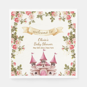 Sprookjeskasteel met wilde bloemen Baby Shower Wel Servet