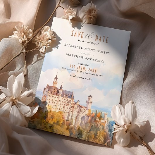 Sprookjeskasteel Neuschwanstein Save the Date Kaar Kaart