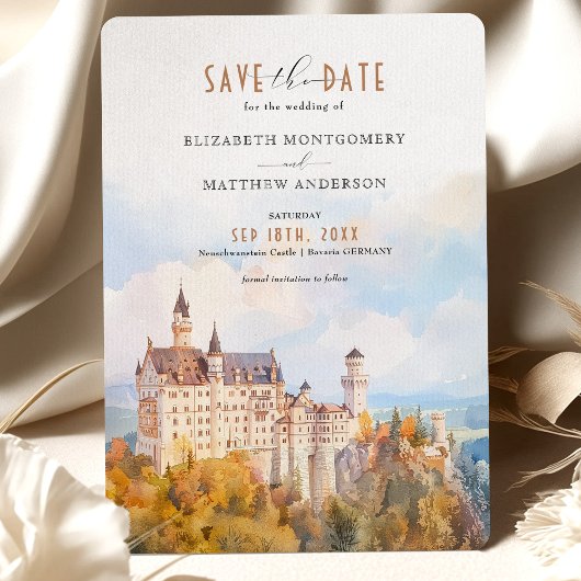 Sprookjeskasteel Neuschwanstein Save the Date Kaar Kaart